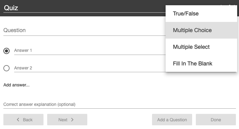 quiz tab second source panopto