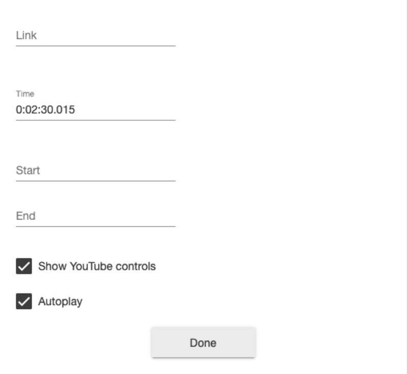 YouTube controls in Panopto